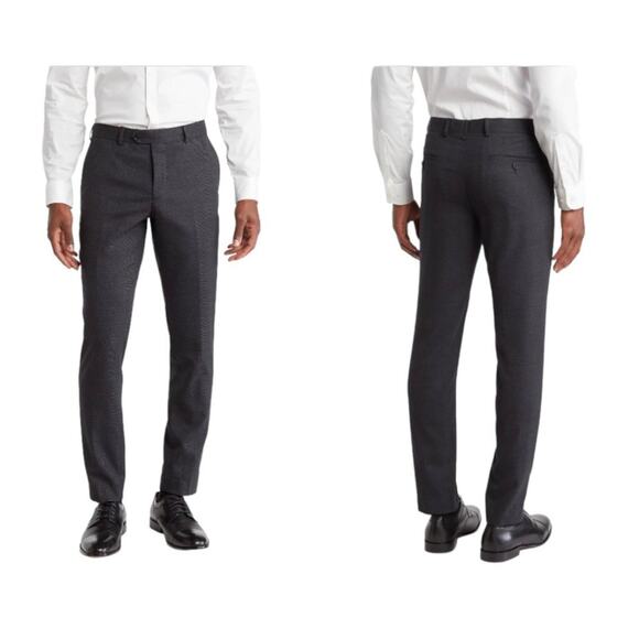 Original Penguin Charcoal Gray Birdseye Wool Trousers Size 36 Waist NWOT - Picture 1 of 6